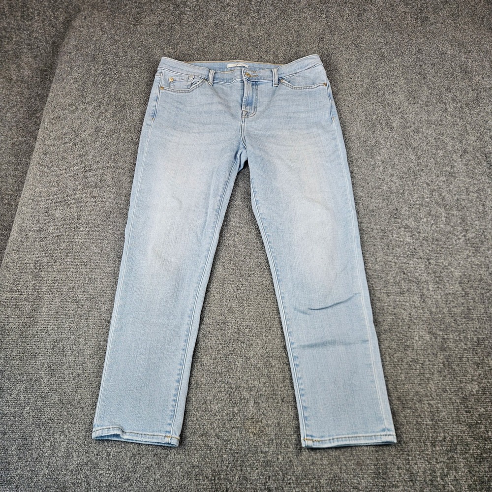 7 For All Mankind Roxanne Slim Illumination Light Wash Jeans Womens 30 Mid Rise